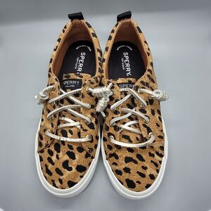 Sperry Pier Wave Ltt Memory Foam animal print SlipOn Boat Women's Shoes 6.5